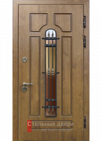 Стальная дверь Входная дверь с терморазрывом и стеклом №4 с отделкой МДФ ПВХ