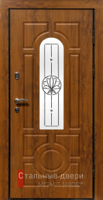 Стальная дверь Дверь с витражом №14 с отделкой МДФ ПВХ