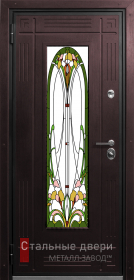 Стальная дверь Дверь с витражом №28 с отделкой МДФ ПВХ