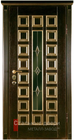 Стальная дверь Дверь с витражом №11 с отделкой МДФ ПВХ