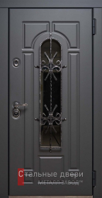 Стальная дверь Дверь в дом с терморазрывом и стеклопакетом №7 с отделкой МДФ ПВХ
